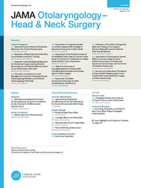  JAMA Otolaryngology - Head & Neck Surgery | Zeitschrift |  Sack Fachmedien