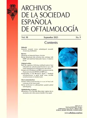  Archivos de la Sociedad Espanola de Oftalmologia (English Edition) | Zeitschrift |  Sack Fachmedien