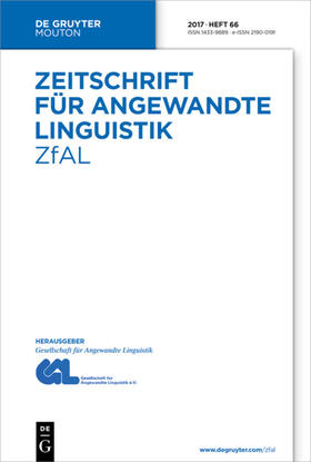  Zeitschrift für Angewandte Linguistik | Zeitschrift |  Sack Fachmedien
