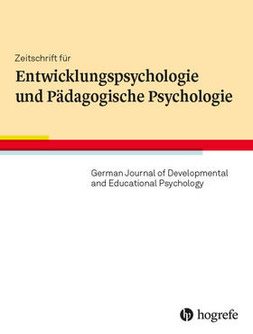  Zeitschrift für Entwicklungspsychologie und Pädagogische Psychologie | Zeitschrift |  Sack Fachmedien