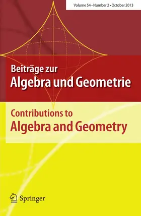 Managing Editors: D. Greb / H. Martini / G. Stroth |  Beiträge zur Algebra und Geometrie / Contributions to Algebra and Geometry | Zeitschrift |  Sack Fachmedien