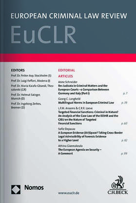 European Criminal Law Review (EuCLR) | Nomos | Zeitschrift | sack.de