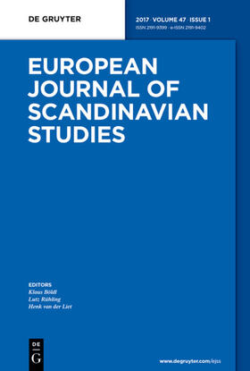 European Journal of Scandinavian Studies | De Gruyter | Zeitschrift | sack.de