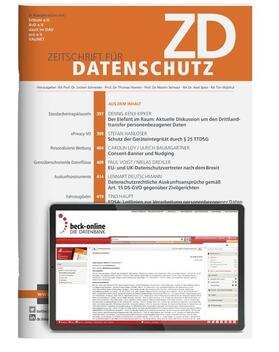 In Kooperation mit: bitkom e.V., BvD e.V., davit im DAV, eco e.V., VAUNET |  Zeitschrift für Datenschutz (ZD) | Zeitschrift |  Sack Fachmedien