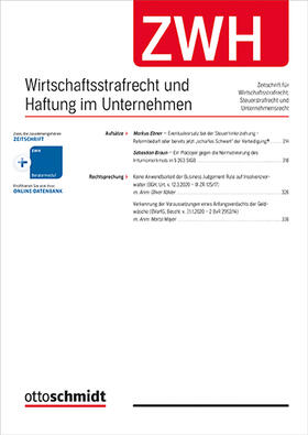  ZWH - Wirtschaftsstrafrecht und Haftung im Unternehmen | Zeitschrift |  Sack Fachmedien