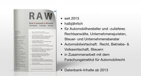 RAW | Fachmedien Recht und Wirtschaft | Zeitschrift | sack.de
