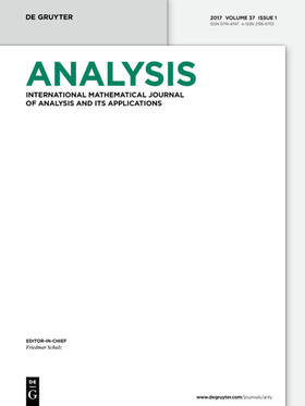  Analysis | Zeitschrift |  Sack Fachmedien