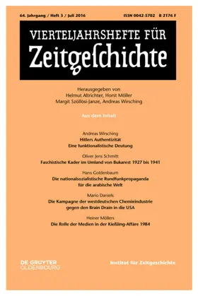  Vierteljahrshefte für Zeitgeschichte | Zeitschrift |  Sack Fachmedien