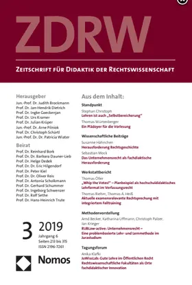  ZDRW – Zeitschrift für Didaktik der Rechtswissenschaft | Zeitschrift |  Sack Fachmedien