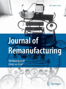 Editor-in-Chief: Winifred L. Ijomah |  Journal of Remanufacturing | Zeitschrift |  Sack Fachmedien