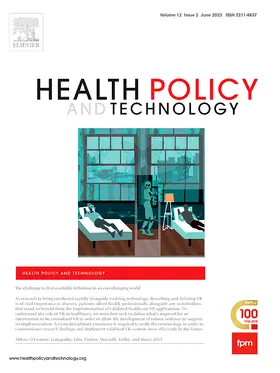 Editor-in-Chief: W. Ken Redekop |  Health Policy and Technology | Zeitschrift |  Sack Fachmedien