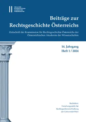  Beiträge zur Rechtsgeschichte Österreichs | Zeitschrift |  Sack Fachmedien