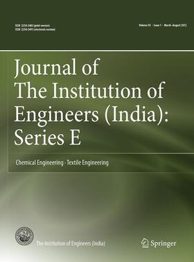 Editor-in-Chief: Arun K. Tangirala |  Journal of The Institution of Engineers (India): Series E | Zeitschrift |  Sack Fachmedien