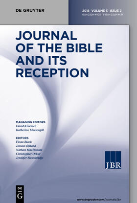 Journal of the Bible and its Reception | De Gruyter | Zeitschrift | sack.de