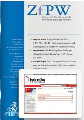  Zeitschrift für die gesamte Privatrechtswissenschaft (ZfPW) | Zeitschrift |  Sack Fachmedien