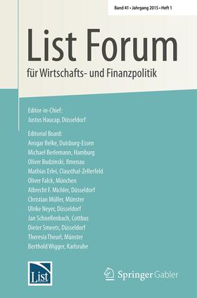  List Forum für Wirtschafts- und Finanzpolitik | Zeitschrift |  Sack Fachmedien