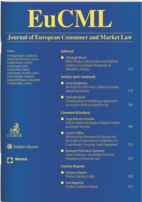  Journal of European Consumer and Market Law (EuCML) | Zeitschrift |  Sack Fachmedien