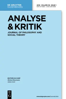 Analyse & Kritik | De Gruyter Oldenbourg | Zeitschrift | sack.de