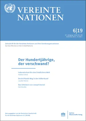 Hrsg.: Deutsche Gesellschaft für die Vereinten Nationen (DGVN) / United Nations Association of Germany |  Vereinte Nationen | Zeitschrift |  Sack Fachmedien