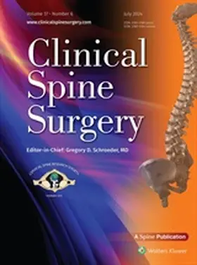  Clinical Spine Surgery | Zeitschrift |  Sack Fachmedien