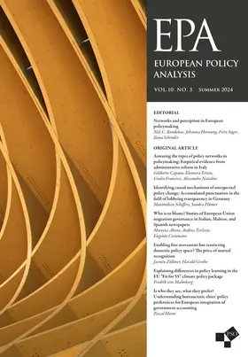  European Policy Analysis | Zeitschrift |  Sack Fachmedien