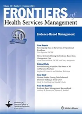  Frontiers of Health Services Management | Zeitschrift |  Sack Fachmedien