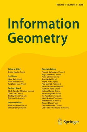 Editor-in-Chief: Shinto Eguchi |  Information Geometry | Zeitschrift |  Sack Fachmedien