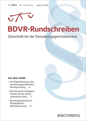  BDVR-Rundschreiben | Zeitschrift |  Sack Fachmedien