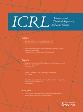  International Chemical Regulatory and Law Review (ICRL) | Zeitschrift |  Sack Fachmedien