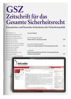  Zeitschrift für das gesamte Sicherheitsrecht (GSZ) | Zeitschrift |  Sack Fachmedien