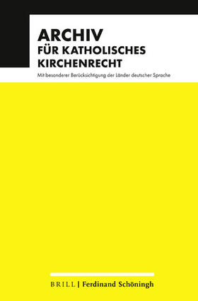 Aymans, Winfried / Schmitz, Heribert / Geringer, Karl-Theodor |  Archiv für Katholisches Kirchenrecht | Zeitschrift |  Sack Fachmedien