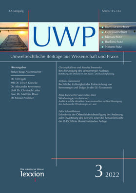  Umweltrechtliche Beiträge aus Wissenschaft und Praxis (UWP) | Zeitschrift |  Sack Fachmedien