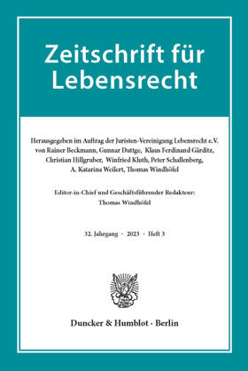  Zeitschrift für Lebensrecht | Zeitschrift |  Sack Fachmedien