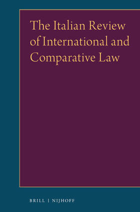  The Italian Review of International and Comparative Law | Zeitschrift |  Sack Fachmedien