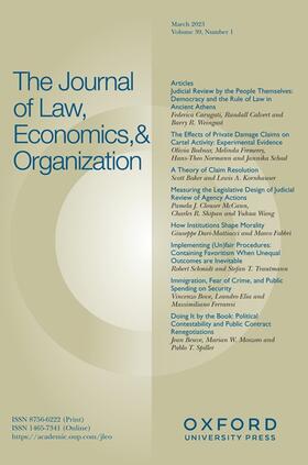 The Journal of Law, Economics, and Organization | Oxford University Press | Zeitschrift | sack.de