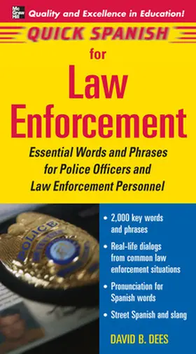 David |  Quick Spanish for Law Enforcement: Essential Words and Phrases for Police Officers and Law Enforcement Professionals | Buch |  Sack Fachmedien