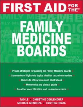 Le / Dehlendorf / Mendoza |  First Aid for the Family Medicine Boards | Buch |  Sack Fachmedien