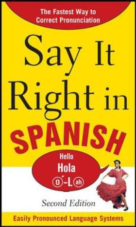 Epls |  Say It Right in Spanish, 2nd Edition | Buch |  Sack Fachmedien