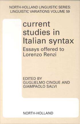 Cinque / Salvi |  Current Studies in Italian Syntax | Buch |  Sack Fachmedien