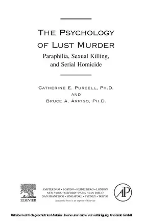 Purcell / Arrigo |  The Psychology of Lust Murder | eBook | Sack Fachmedien