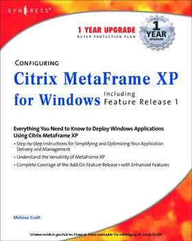 Syngress |  Configuring Citrix MetaFrame XP for Windows | eBook | Sack Fachmedien