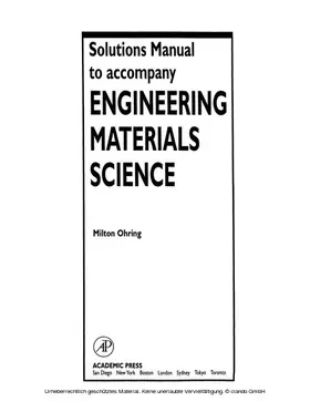 Ohring |  Solutions Manual to accompany Engineering Materials Science | eBook | Sack Fachmedien