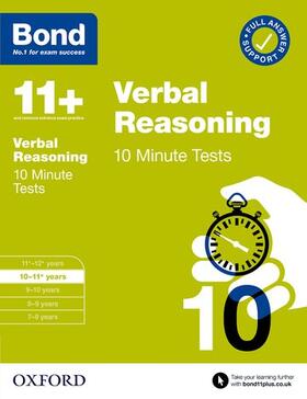 Down |  Bond 11+: Bond 11+ 10 Minute Tests Verbal Reasoning 10-11 years: For 11+ GL assessment and Entrance Exams | Buch |  Sack Fachmedien