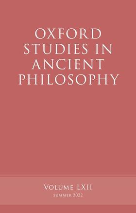 Caston / Kamtekar |  Oxford Studies in Ancient Philosophy, Volume 62 | Buch |  Sack Fachmedien
