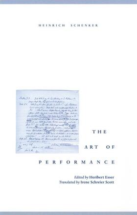 Schenker / Esser |  The Art of Performance | Buch |  Sack Fachmedien