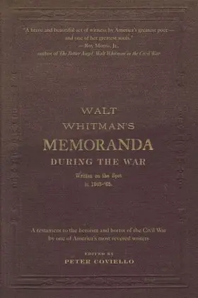 Whitman / Coviello |  Memoranda During the War | Buch |  Sack Fachmedien