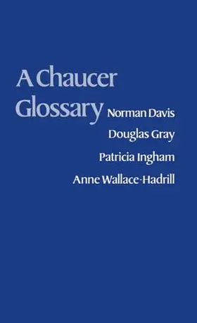 Davis |  A Chaucer Glossary | Buch |  Sack Fachmedien