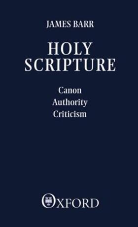 Barr |  Holy Scripture | Buch |  Sack Fachmedien