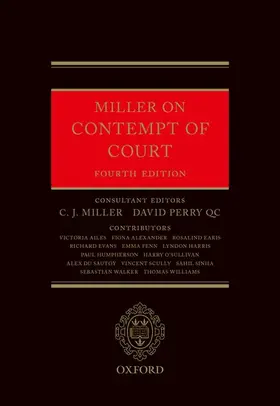 Miller / Perry QC |  Miller on Contempt of Court | Buch |  Sack Fachmedien