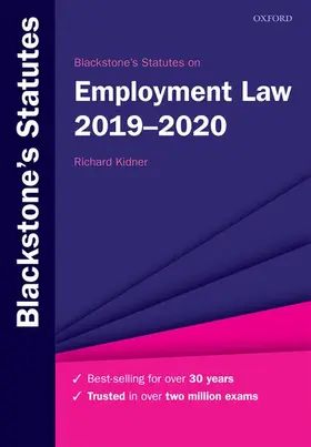 KIDNER / Kidner |  Blackstone's Statutes on Employment Law 2019-2020 | Buch |  Sack Fachmedien